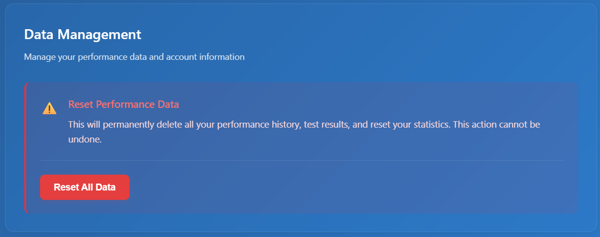 Settings data management
