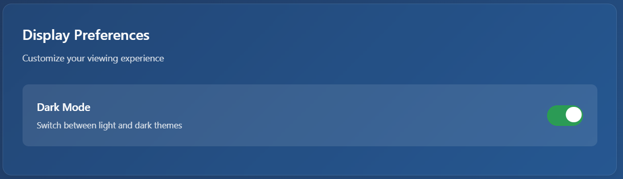 Settings display preferences